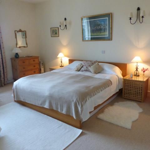 King bed made up as Austrian twins (separate mattresses and duvets on 1 base)