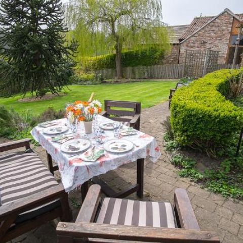 Al fresco in the garden at south-facing Garden Cottage