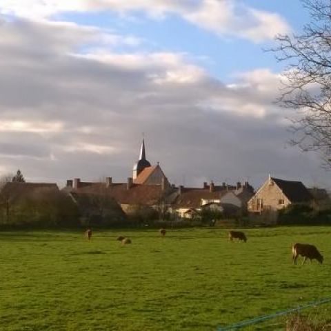 The village of Vijon - The Barn is to the right of the picture
