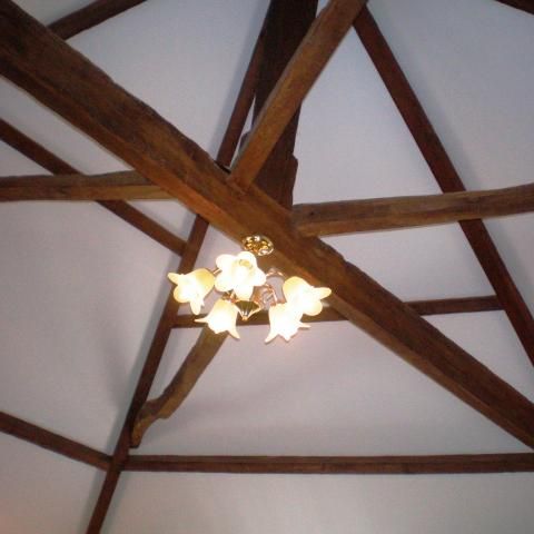 beautiful original beams in the lounge