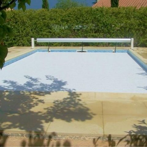 Electrically operated pool security cover closed
