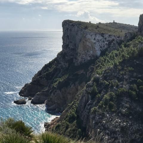 View of the spectacular Cumbre del Sol coastline