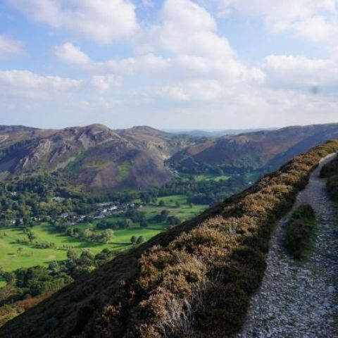 Jubilee track looking down to Dwygyfylchi with spectacular seaviews