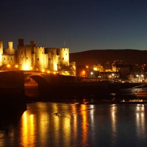 Conwy Castle lights up the night sky