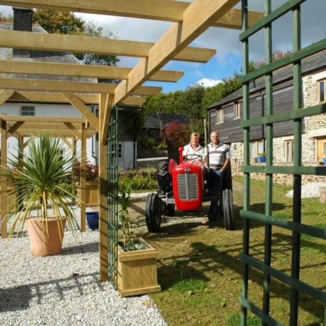 The courtyard behind the three bedrooms