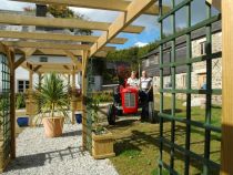 The courtyard behind the three bedrooms